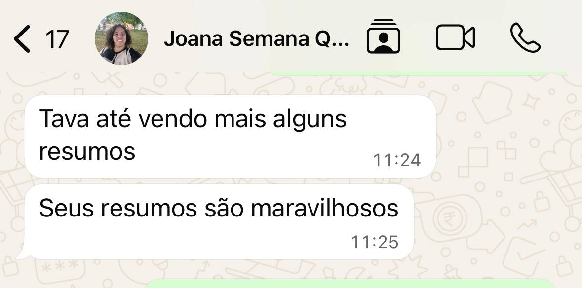 Depoimento de aluno 5 sobre os resumos de Administração